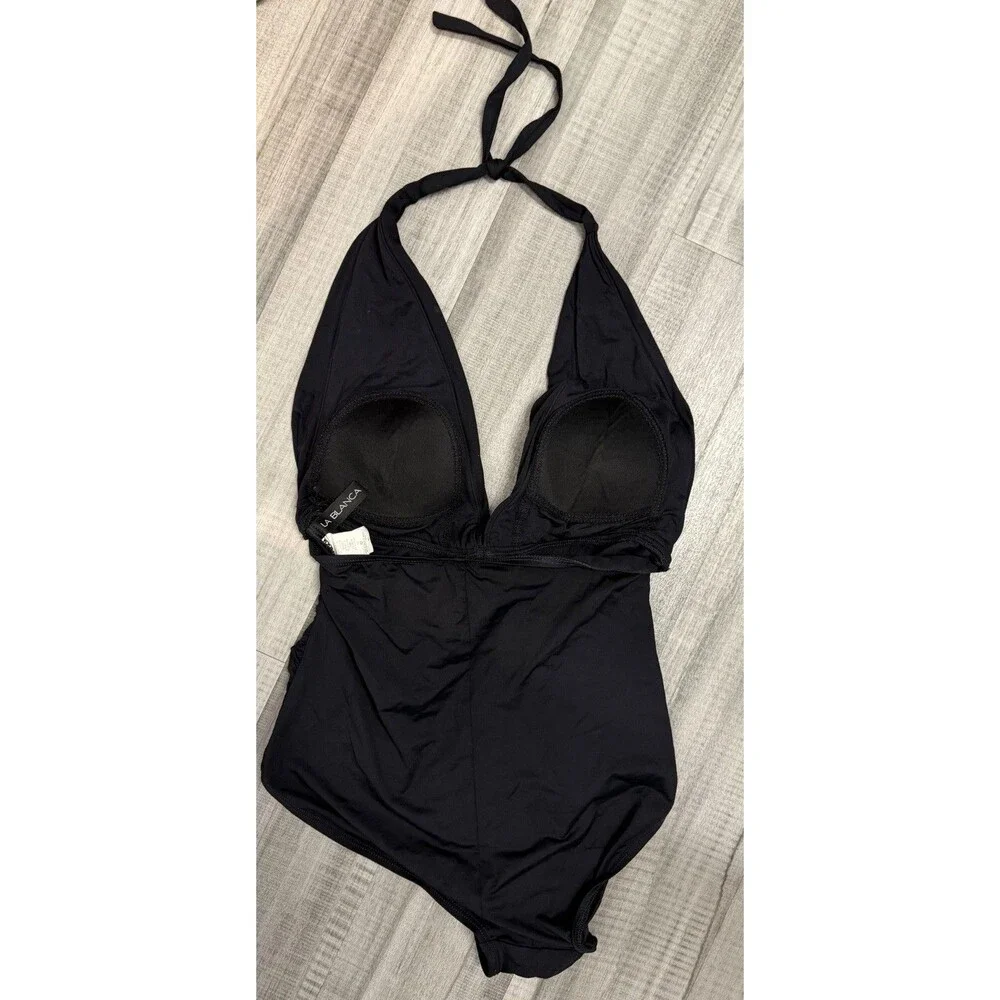 La Blanca Black Halter top Swimsuit Size 12